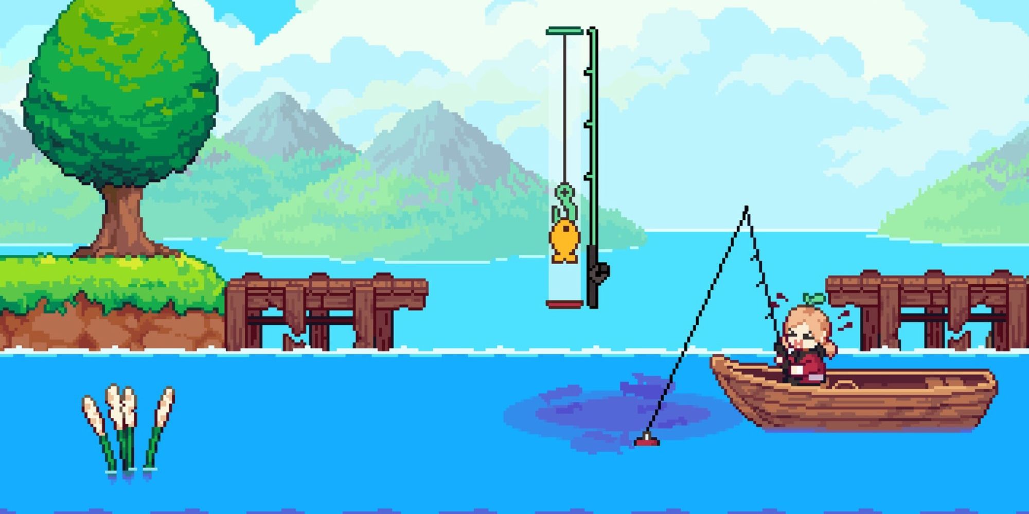 Player collects fish to trade in the game