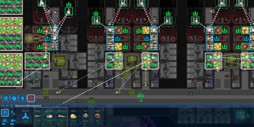 The crew role mechanic within a large ship in Cosmoteer