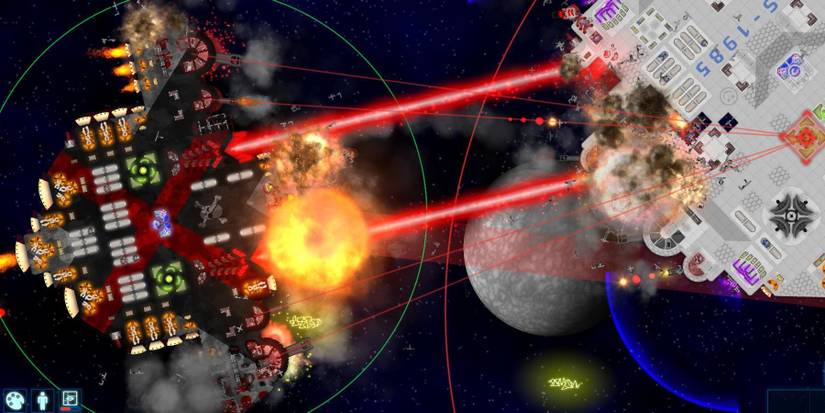 Huge starship battle in Cosmoteer