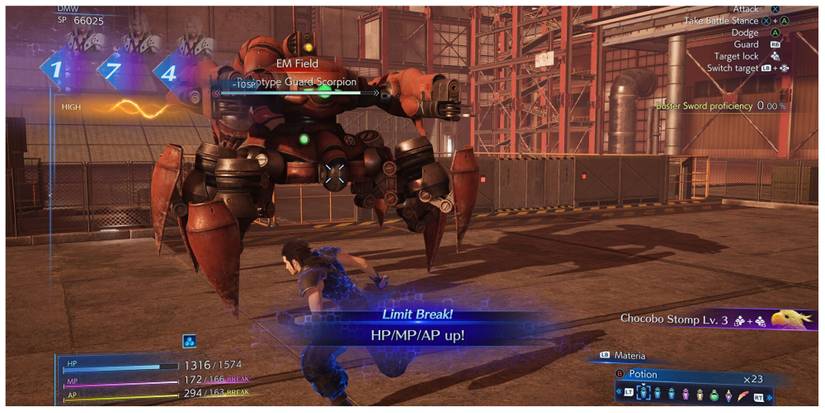 a battle scene in Crisis Core: Final Fantasy 7 Reunion