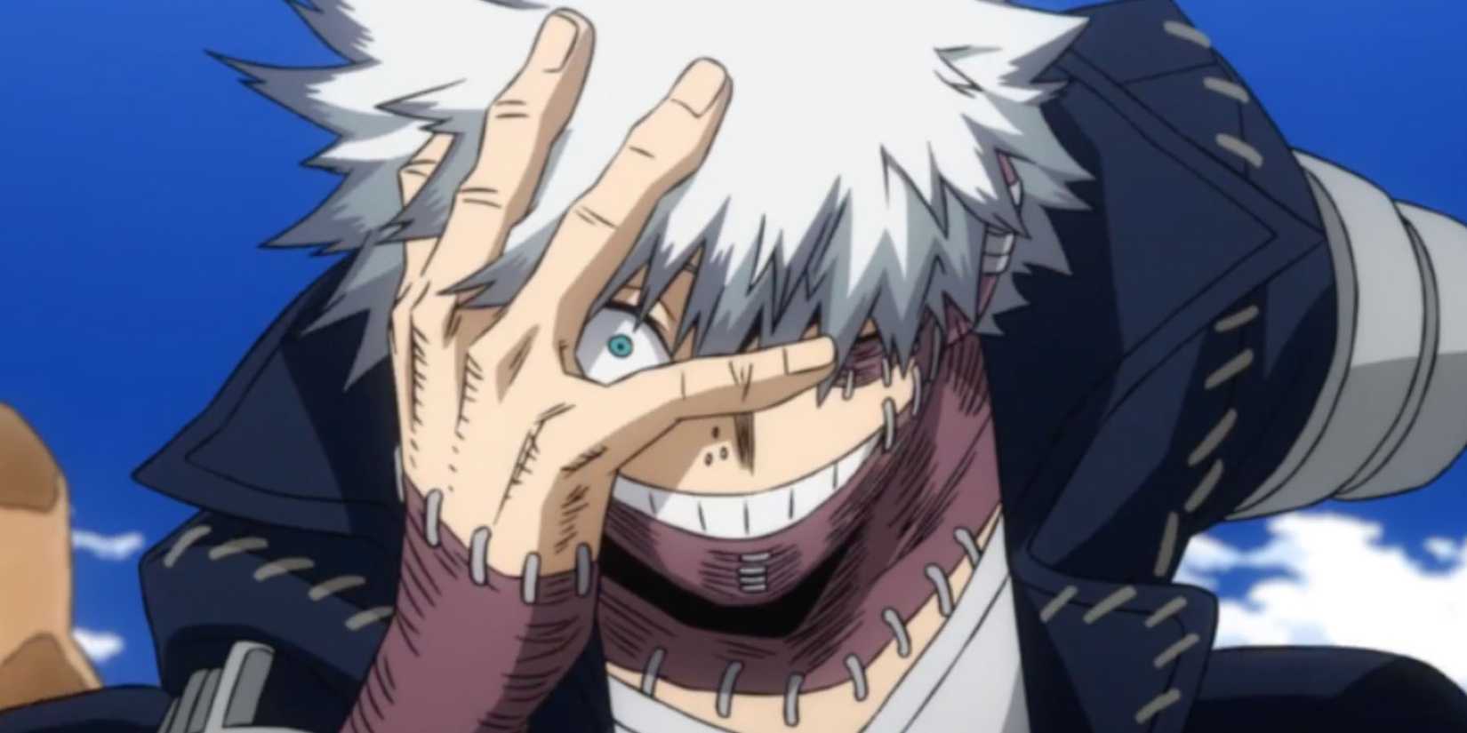 Dabi posing with his hand to his face