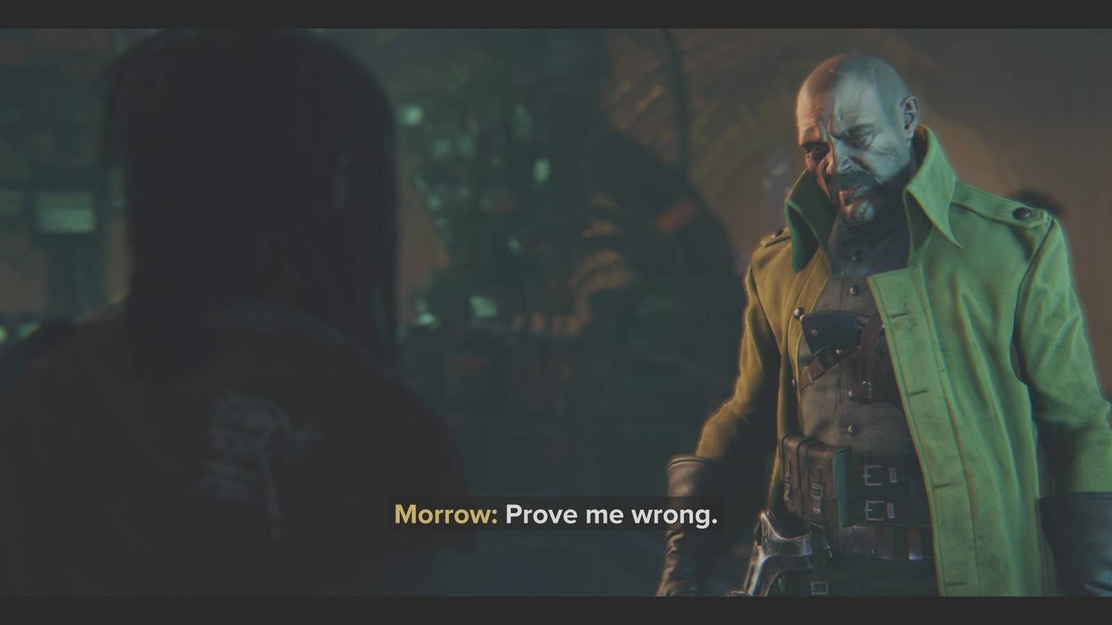 an officer demanding the player complete penances to prove his doubts wrong