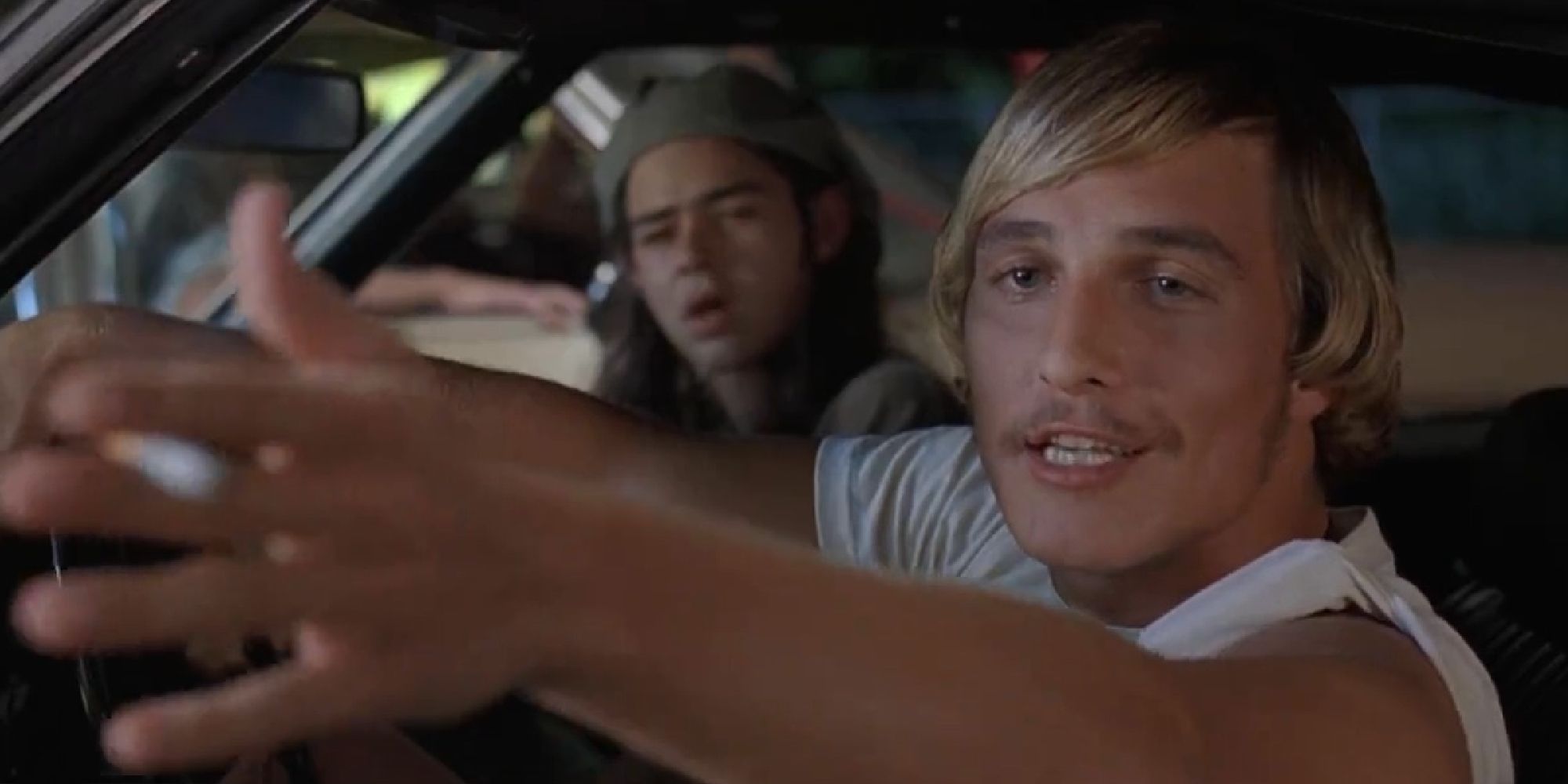 Matthew McConaughey in a car in Dazed and Confused