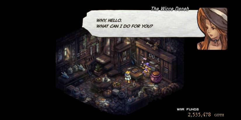 Visiting Deneb's shop in Tactics Ogre Reborn