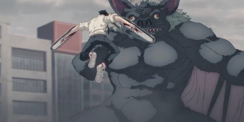 Denji fighting the Bat Devil in Chainsaw Man