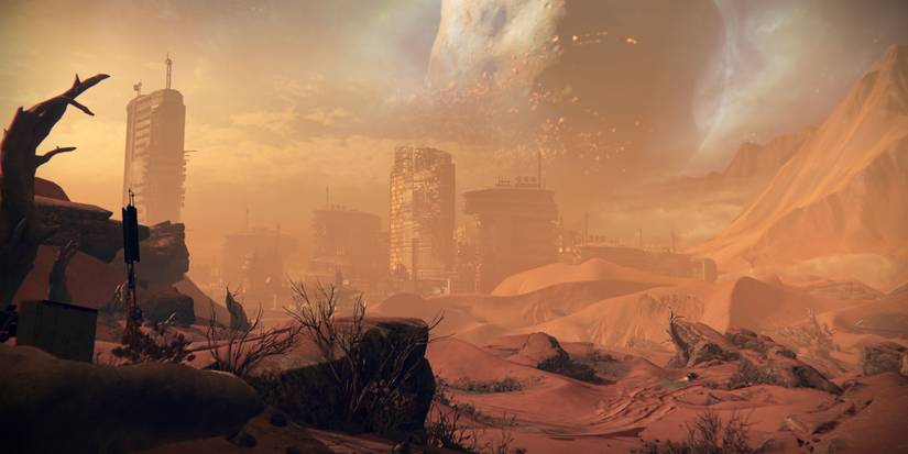 View of desolate Mars landscape in Destiny
