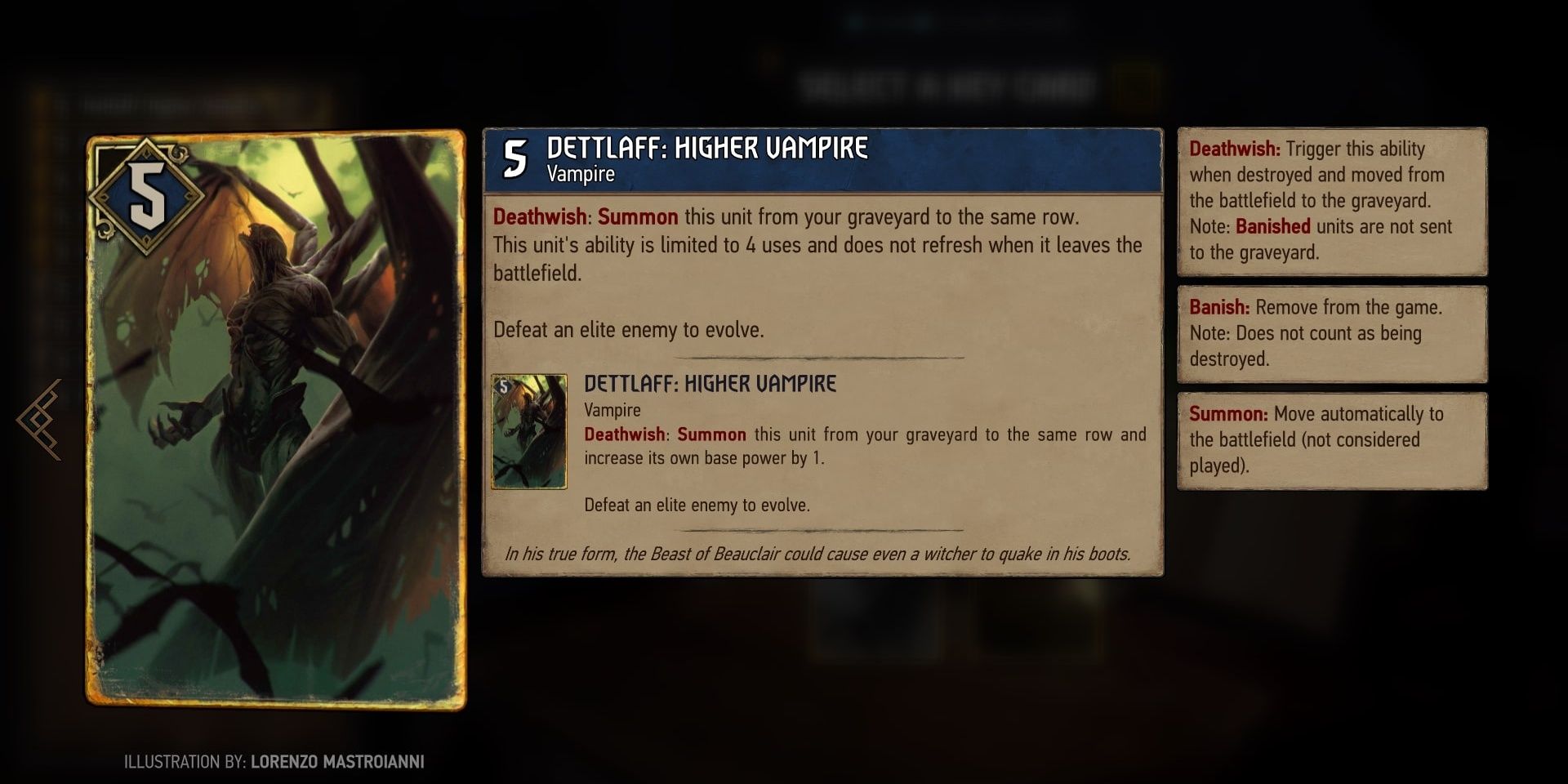 Gwent: Rogue Mage Detlaff Higher Vampire Card