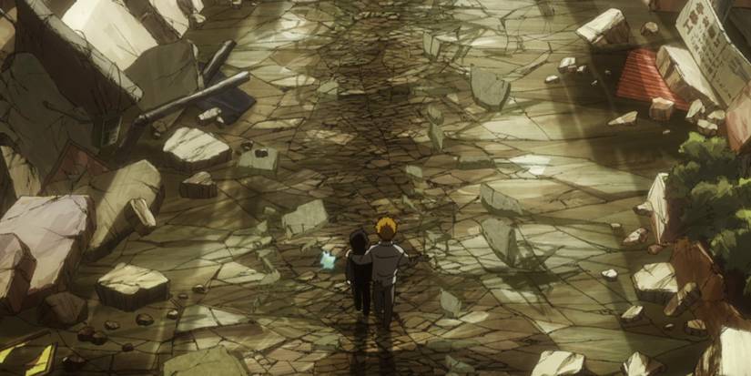 Dimple, Mob and Reigen Walk Through The Rubble – Mob Psycho 100 III Episode 12