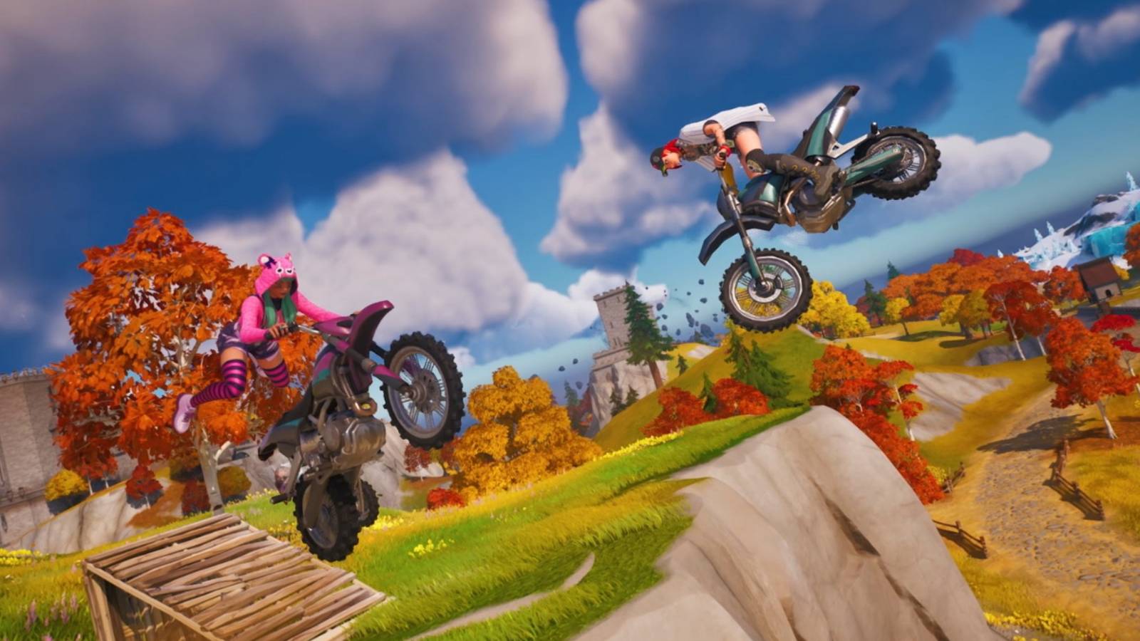 riding a dirt bike in fortnite