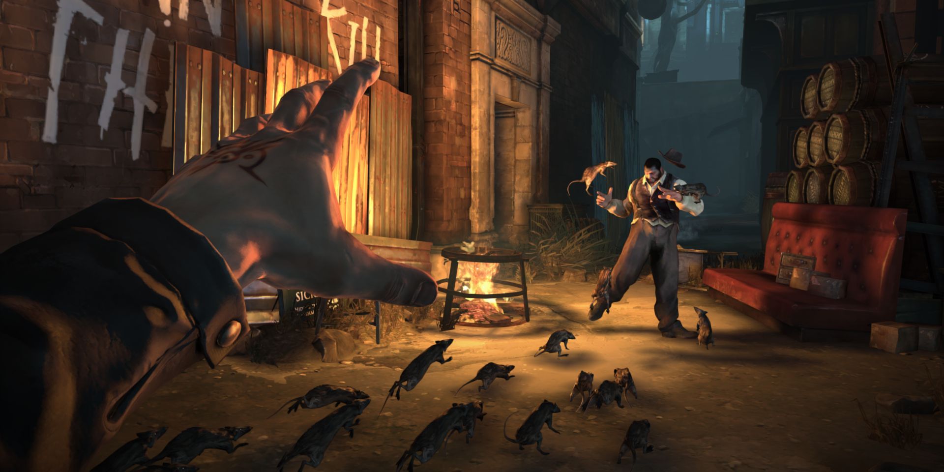 Using magic to control some rats in Dishonored