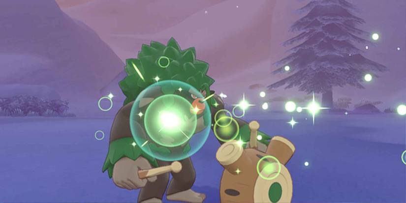 The Drain Punch move hitting the target in Pokemon