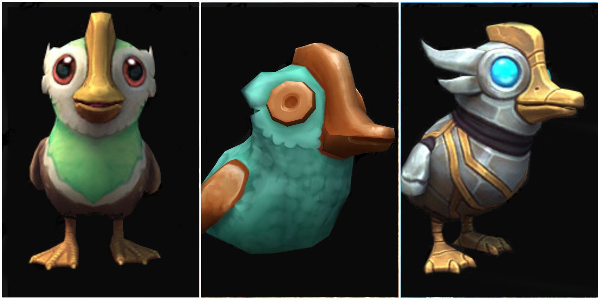 Duck, tailoring duck and Engineering duck as seen in World of Warcraft Dragonflight