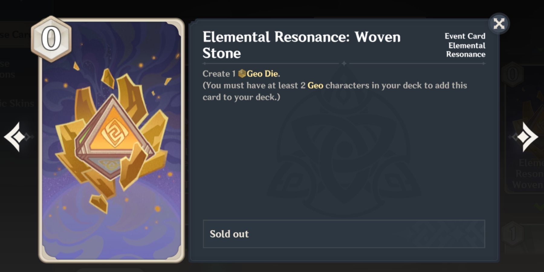 elemental resonance enduring rock card in genshin impact