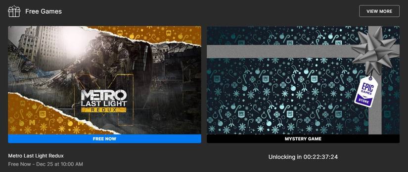 epic games store free games right now metro last light redux