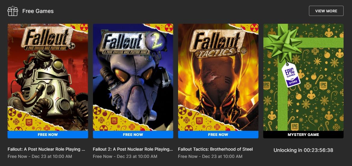 epic games store free games today fallout