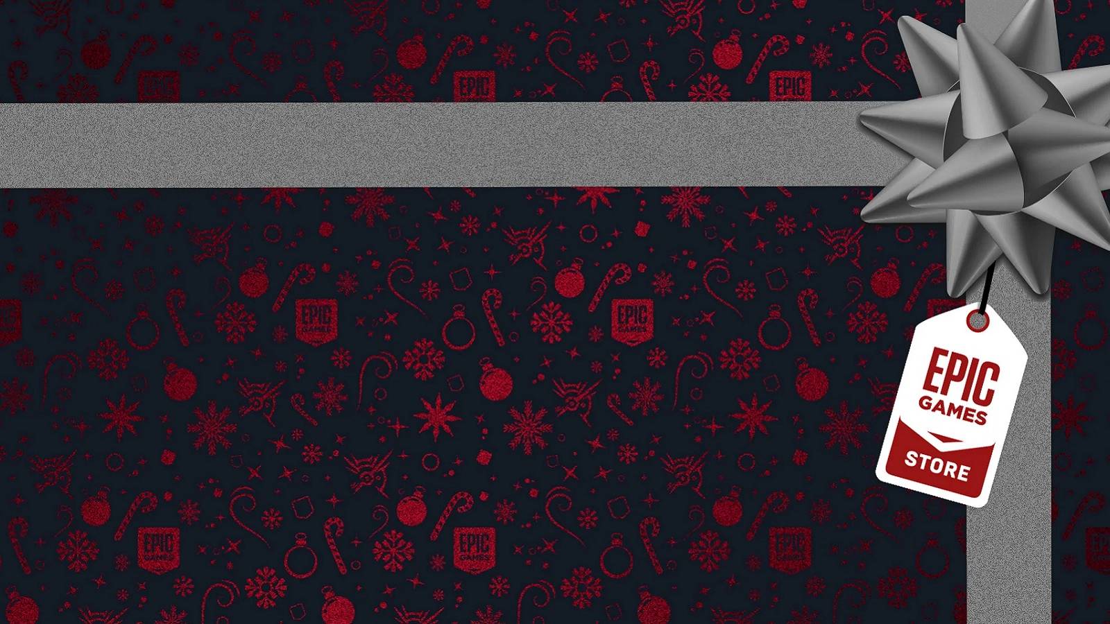 epic games store red black silver wrapping paper