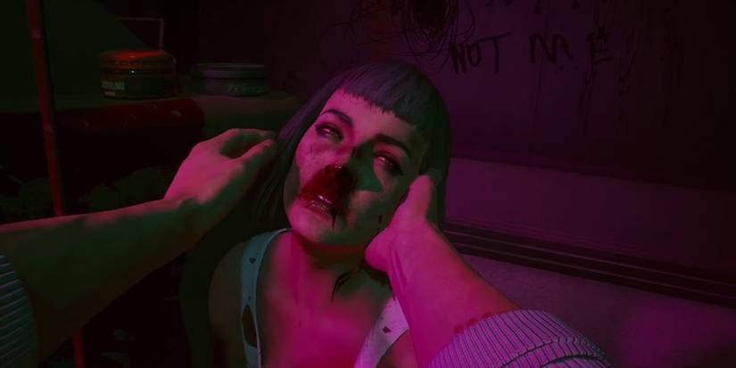 Evelyn being rescued in Cyberpunk 2077