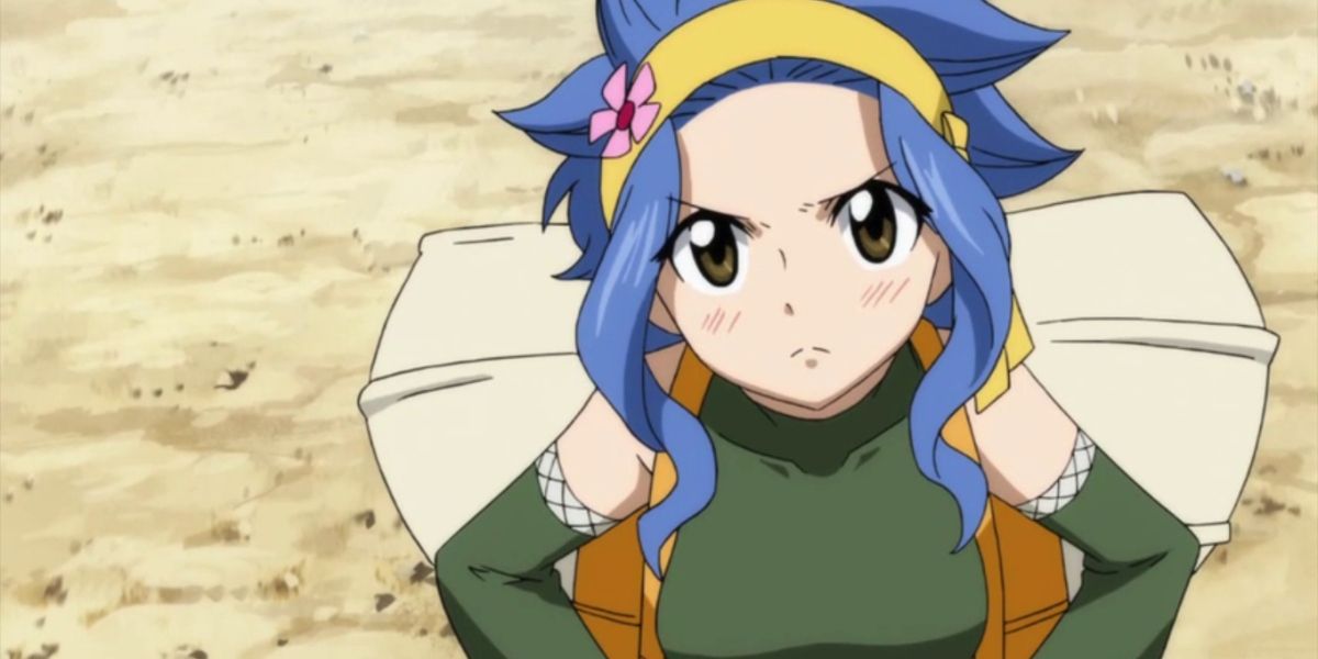Fairy Tail - Levy scowling