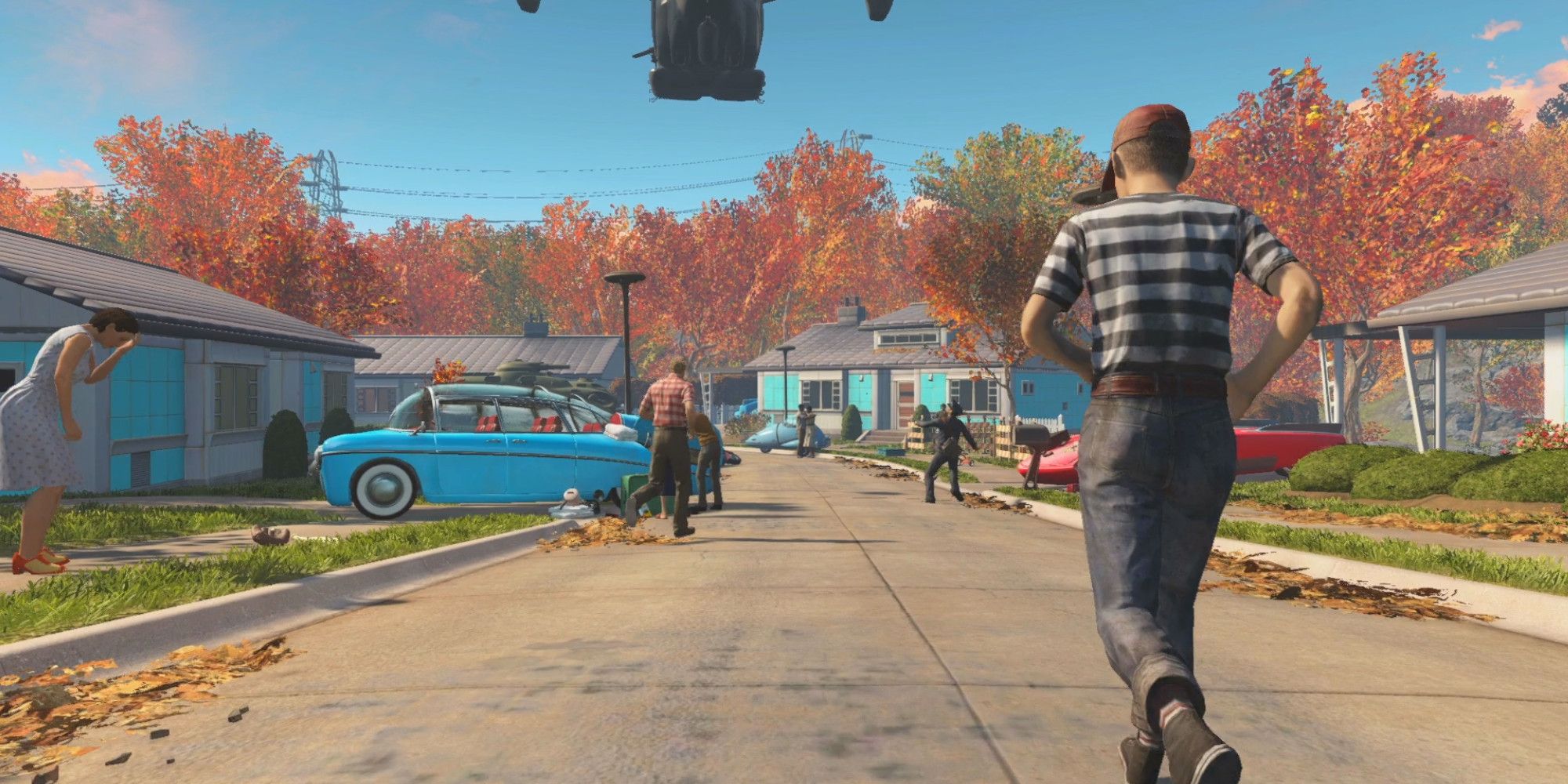 Residents flee from a nuke in Fallout 4