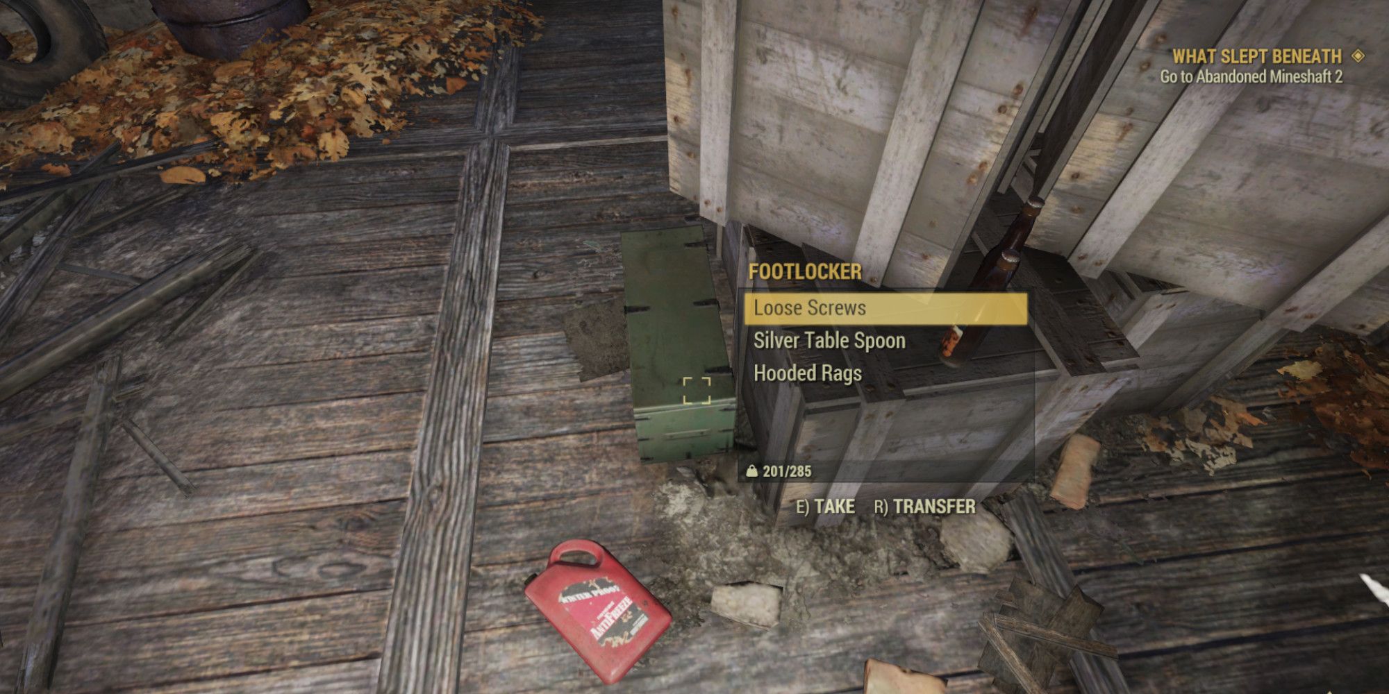 a player loots in fallout 76
