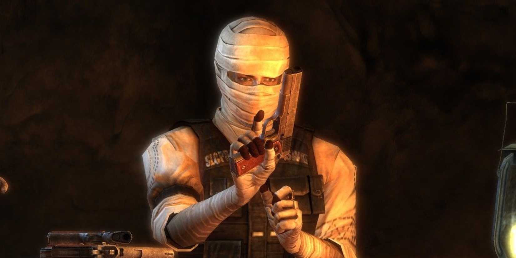 Fallout New Vegas' Joshua Graham Ioading guns