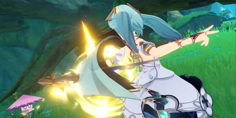 faruzan using her normal attack in genshin impact