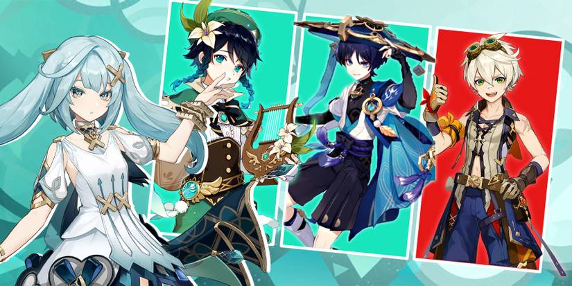 faruzan-venti-scaramouche (wanderer)-bennett in genshin impact