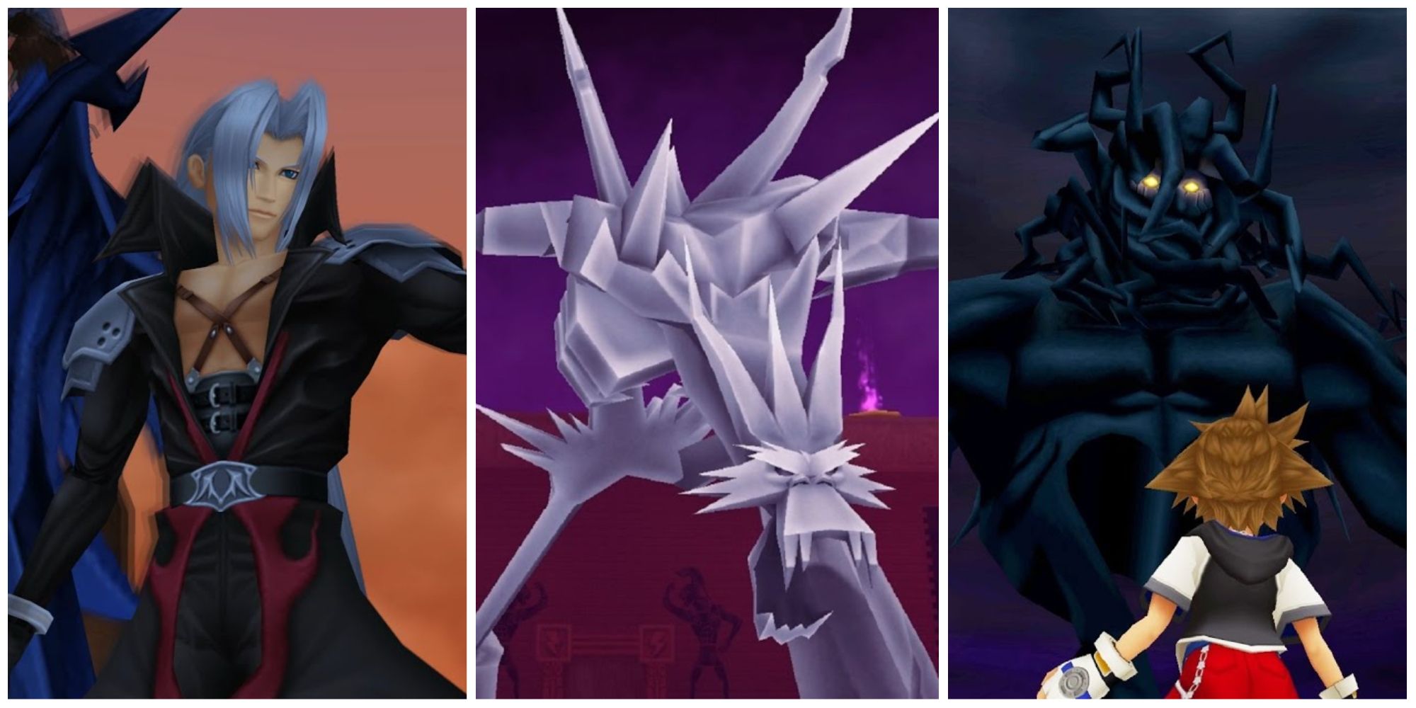 Sephiroth, Ice Titan, and Darkside in Kingdom Hearts