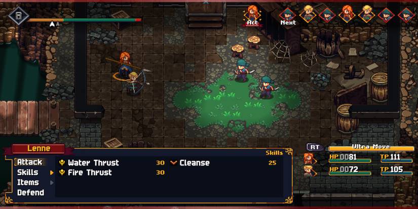 Fighting a battle in Chained Echoes