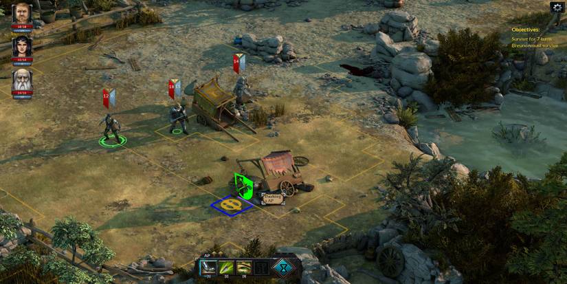 Fighting a battle in The Hand Of Merlin