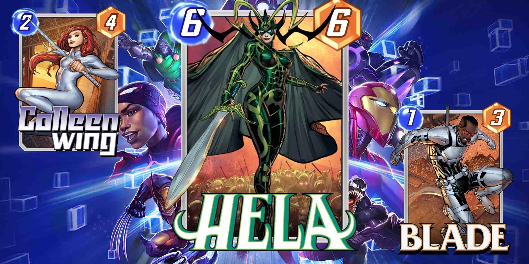 hela, blade, and colleen wing in marvel snap