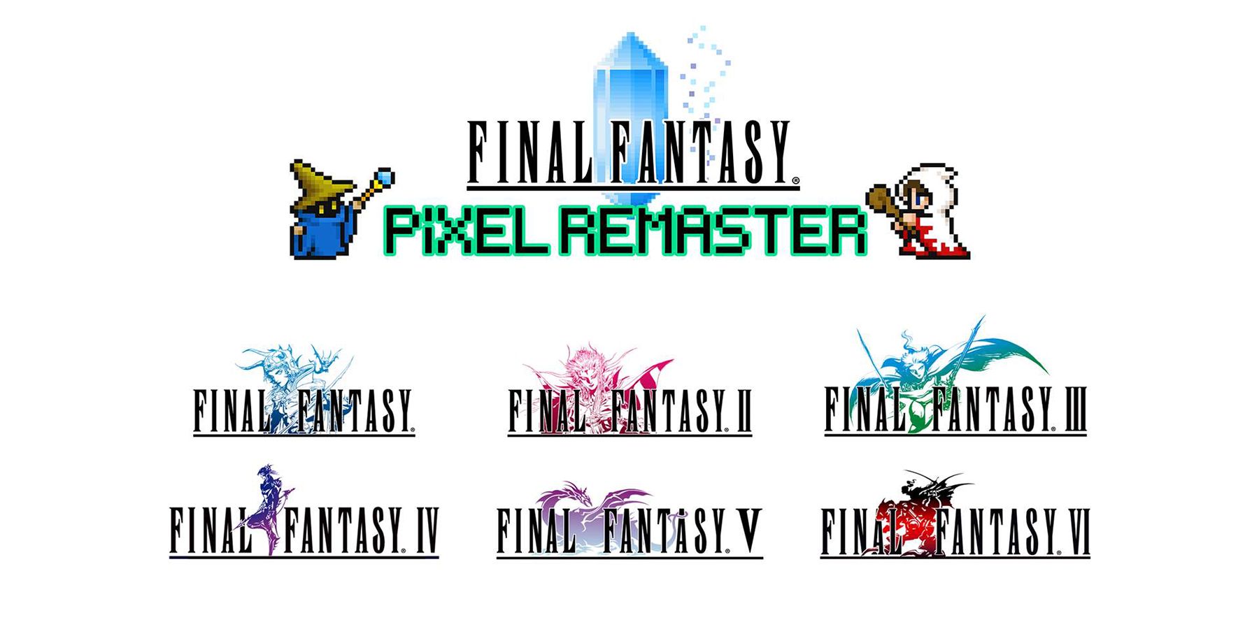 final fantasy pixel remaster logo six game titles