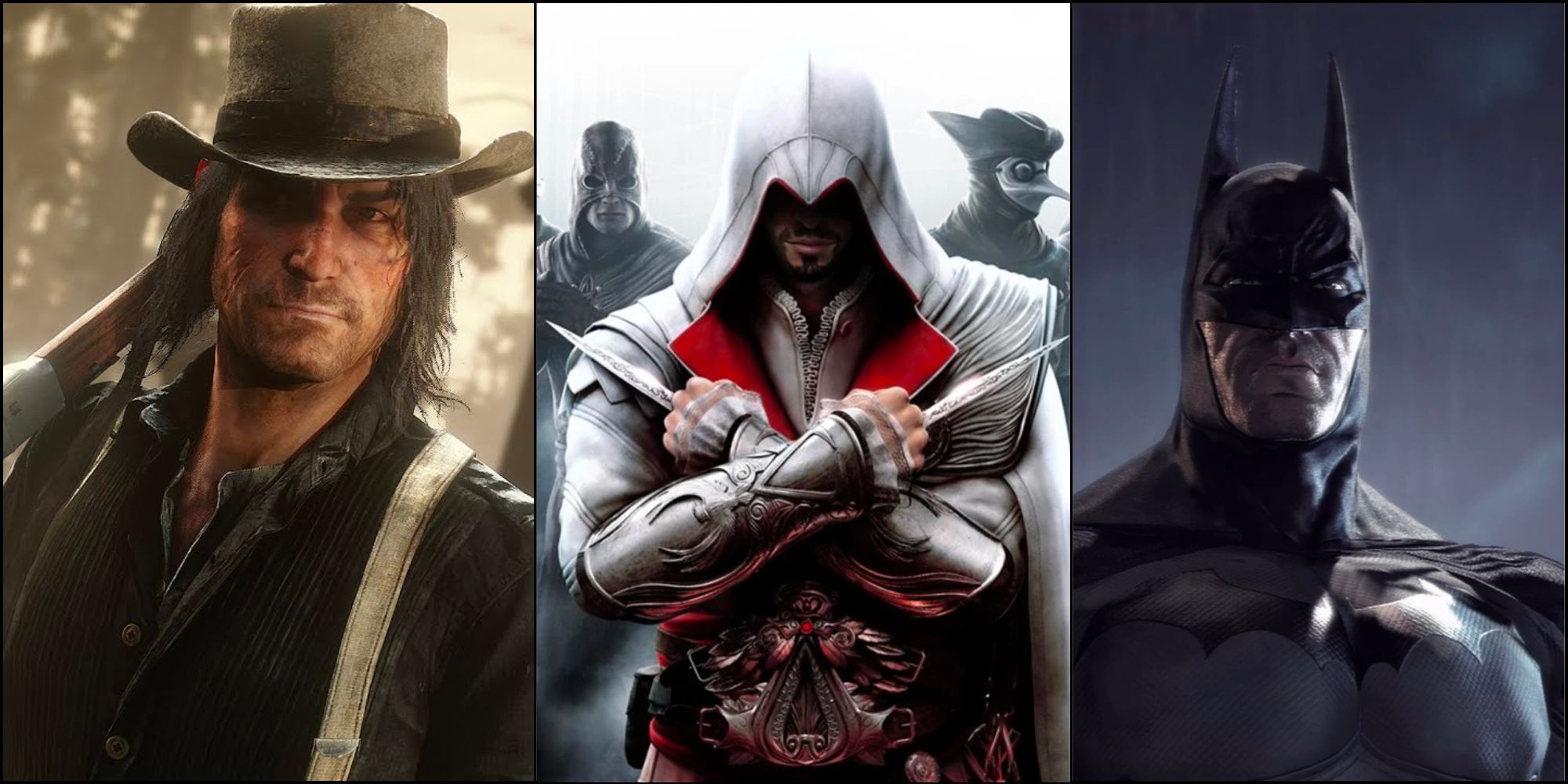John Marsten, Ezio Auditore, Batman in Split Image Collage