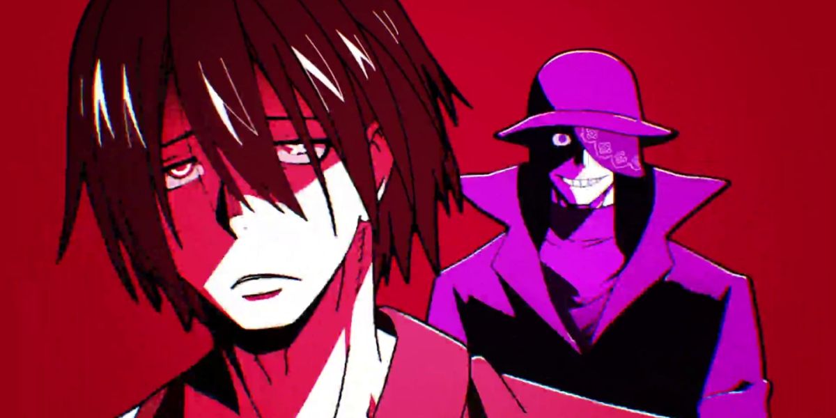 Fire Force - Benimaru and Joker in a red background