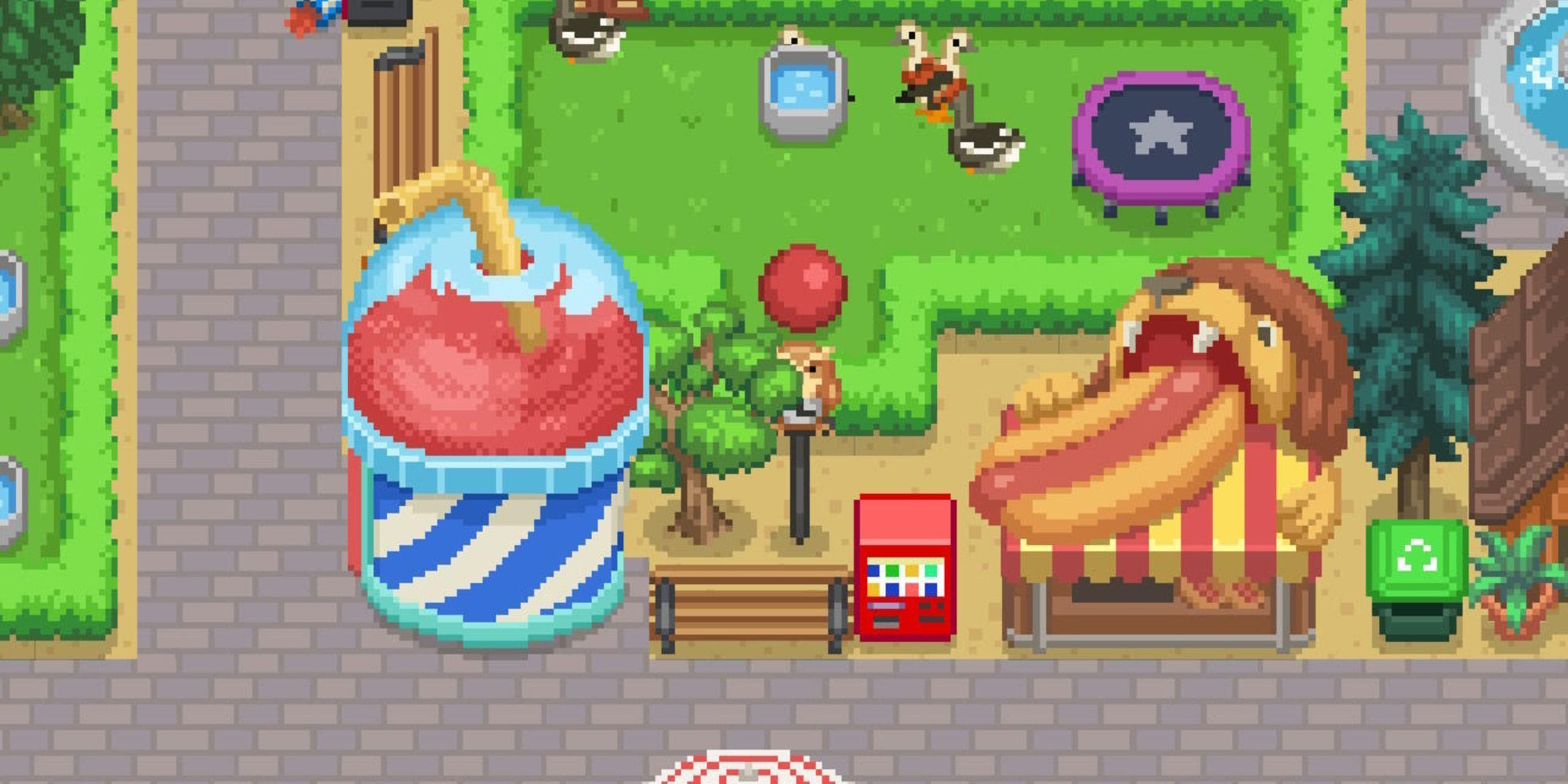 A slushy and hot dog stand in Let's Build A Zoo