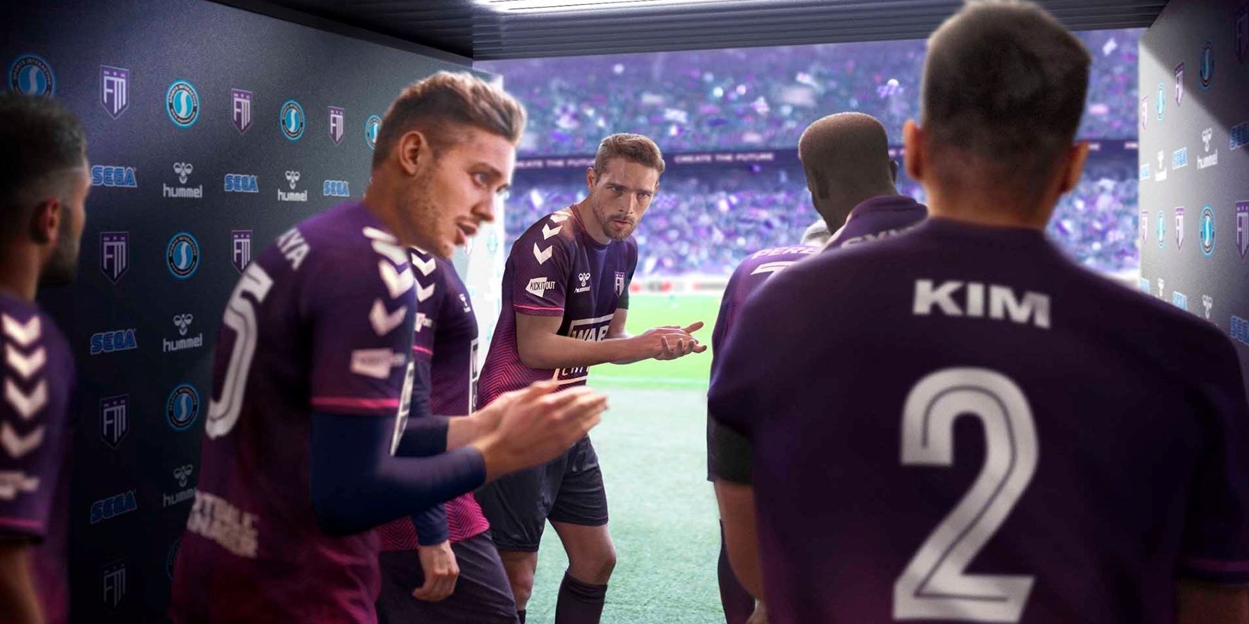 promo art of players debating in Football Manager 2023