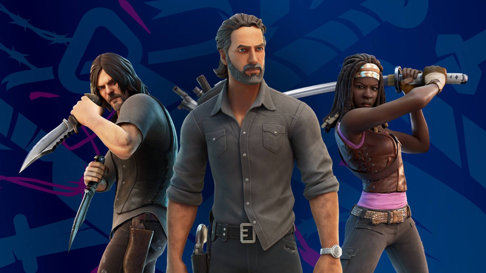 fortnite rick grimes michonne daryl skins