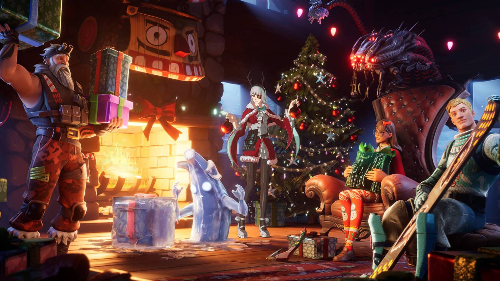 fortnite run over holiday decorations