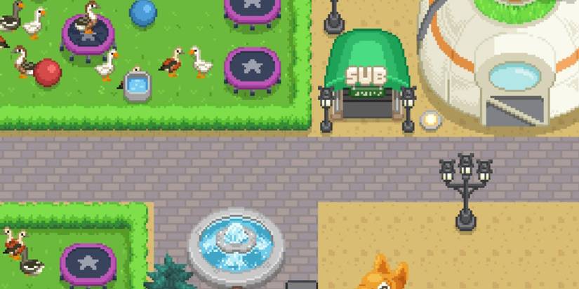 A player who decorated with a Fountain and a lamppost in Let's Build A Zoo