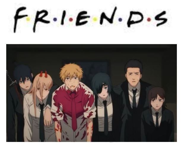 Chainsaw Man's Cast as friends 