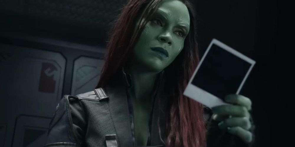 gamora with a polaroid in guardians of the galaxy 3