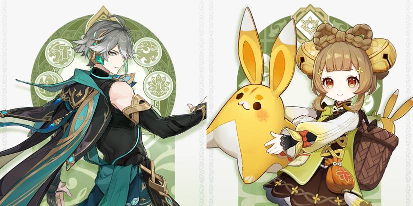 genshin impact alhaitham and yaoyao splash arts