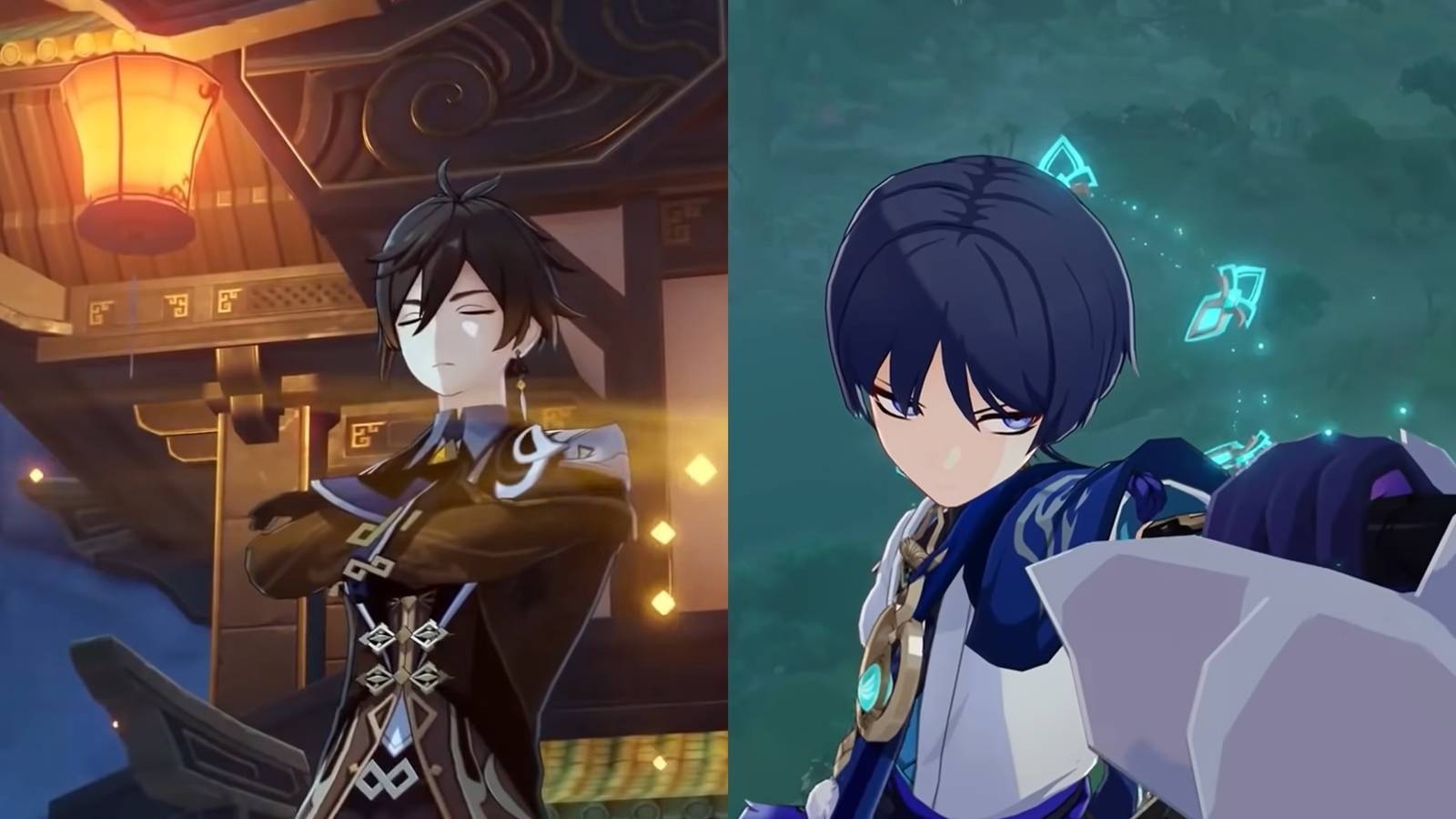 Genshin Impact wanderer and zhongli