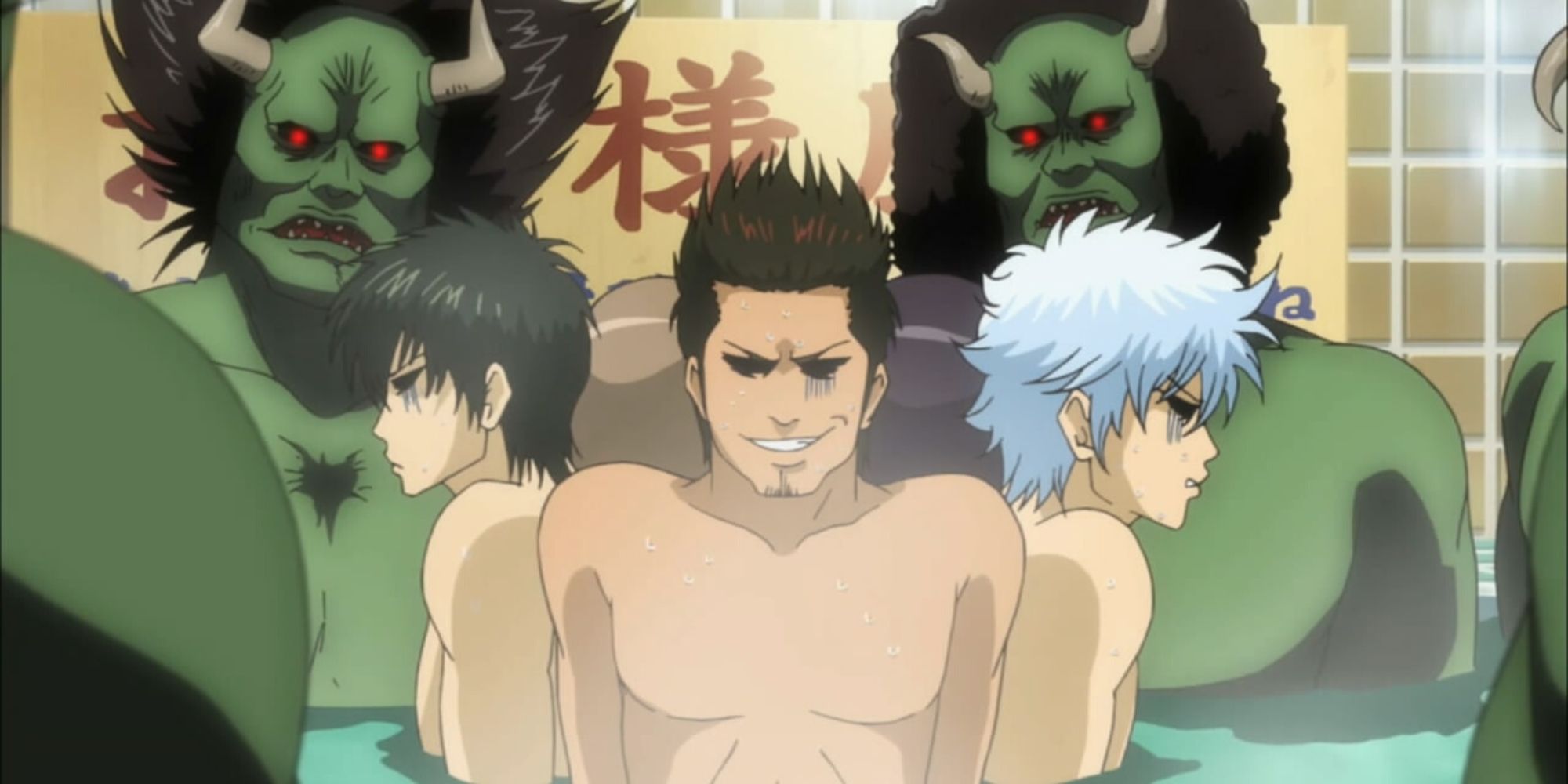 Gintoki, friends, and monsters in Gintama