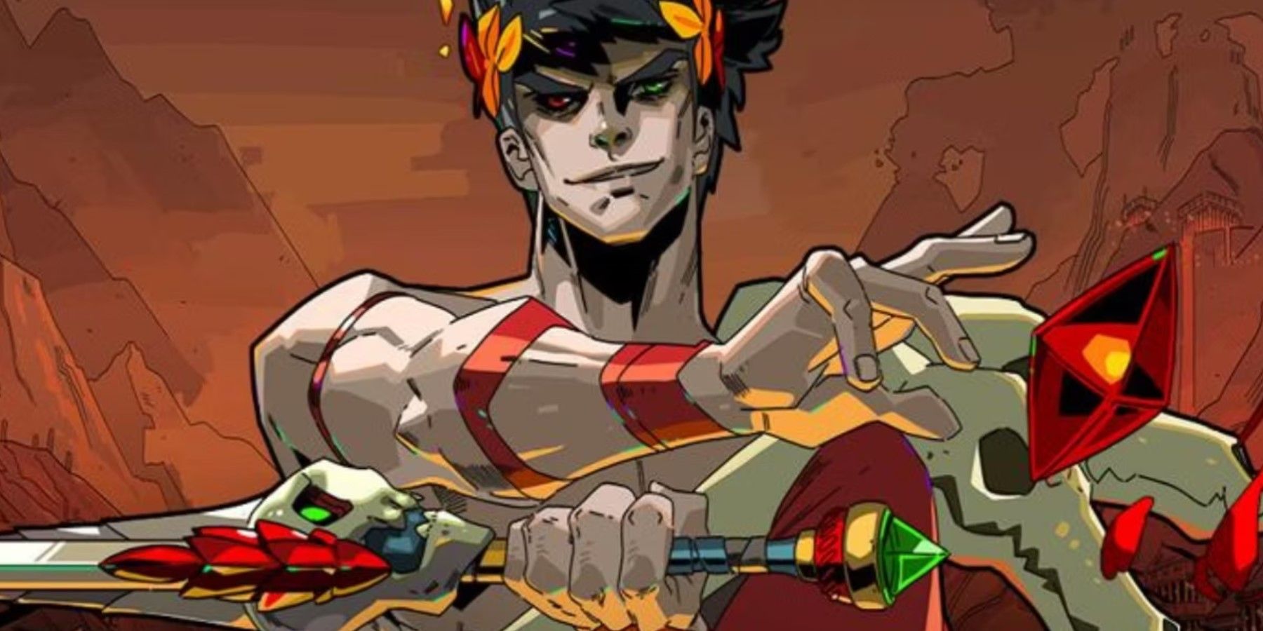 Zagreus holds the sword of Hades