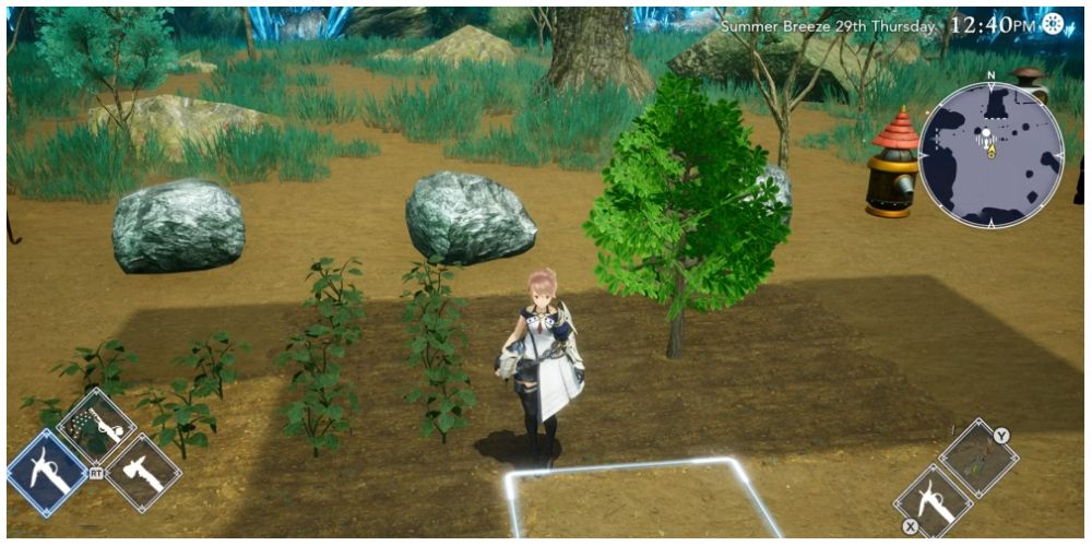 protagonist standing in the field in Harvestella