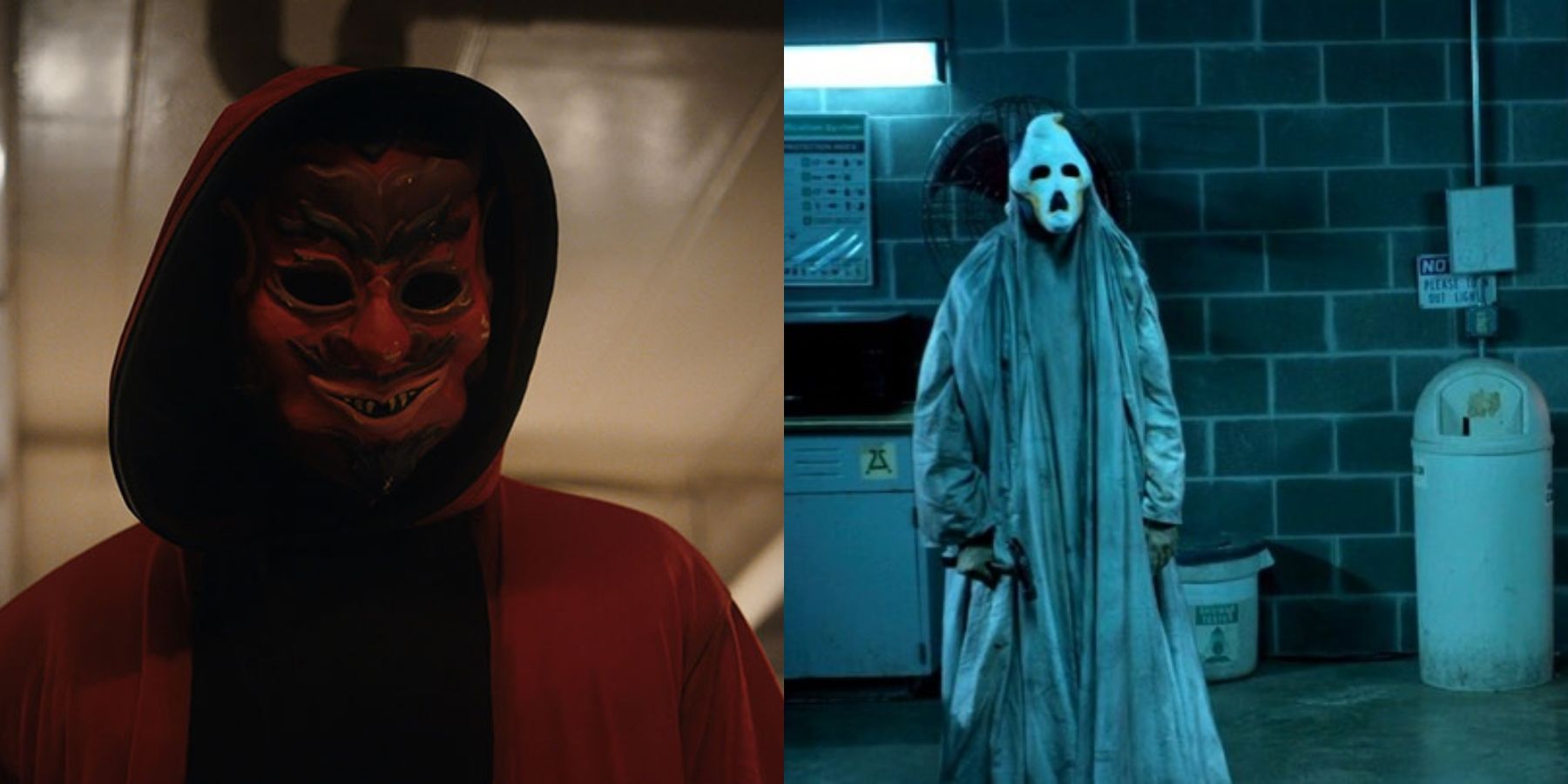 Split image of Devil Mask and Ghost Mask in Haunt