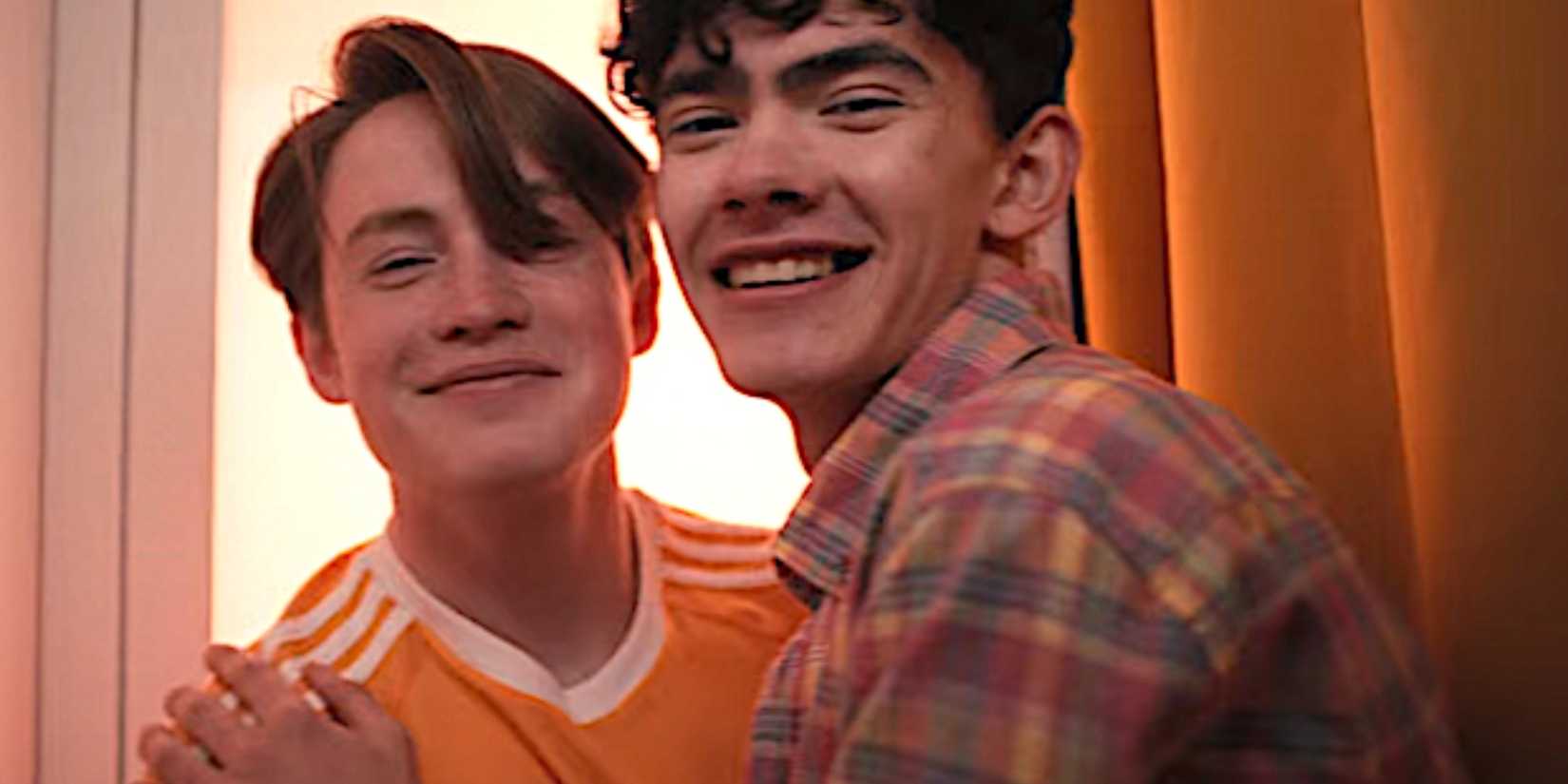 Charlie and Nick smiling in Hearstopper