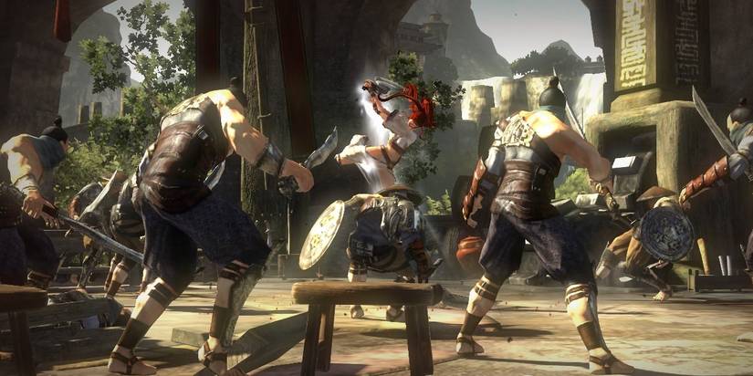 heavenly Blade Nariko jumping on an enemy 