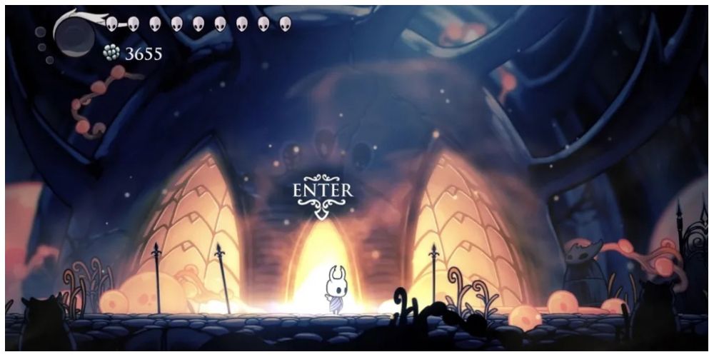 the entrance to the Temple of the Black Egg in Hollow Knight